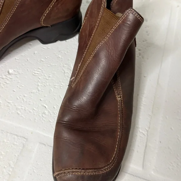 Timberland Brown Leather Ankle Boots Women’s Size 9 Smart Comfort Slip-On - Picture 15 of 16